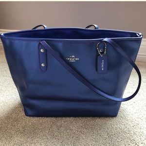 Coach Metallic Purple Iris City Tote